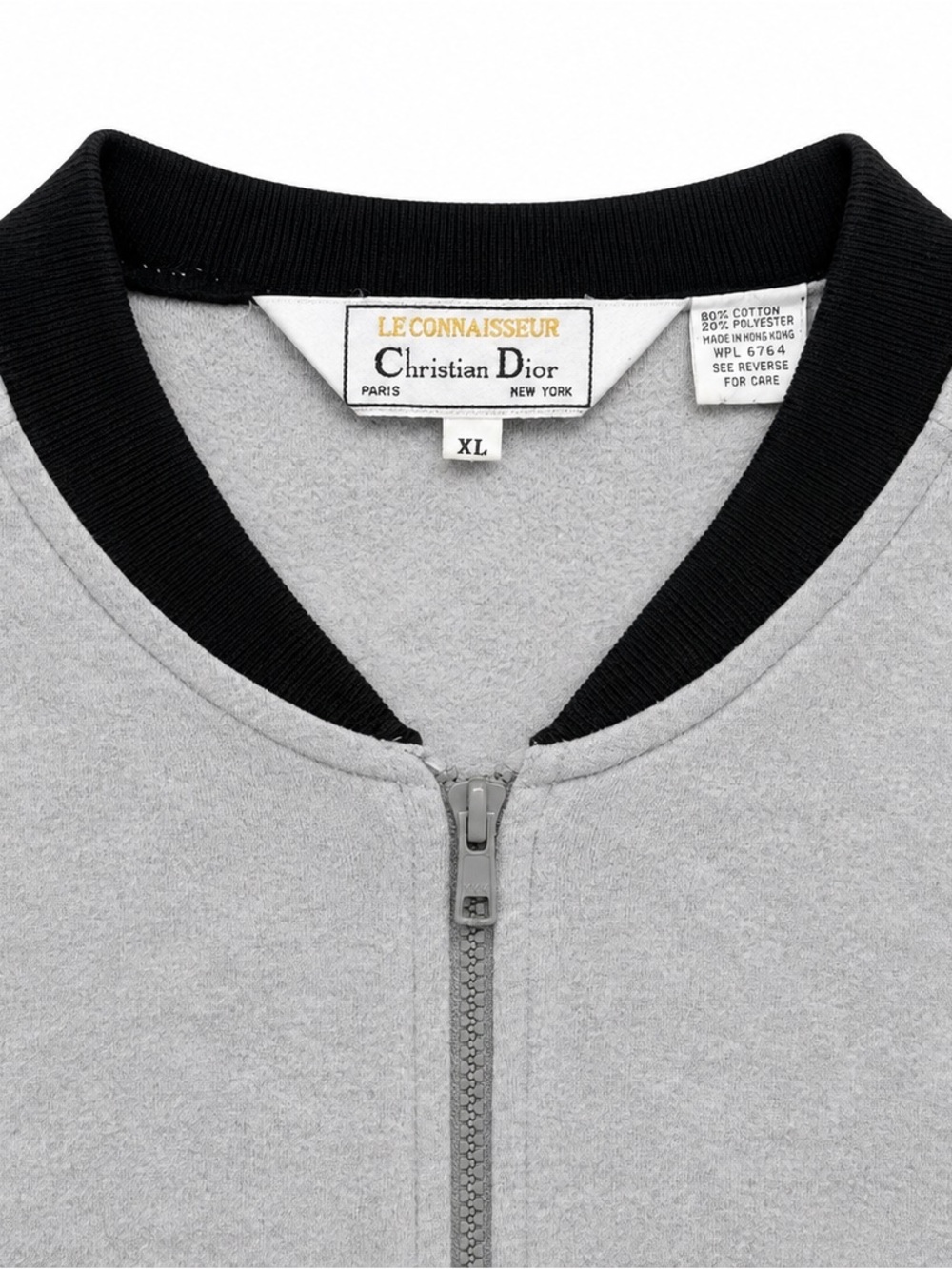 Vintage Christian Dior Le Connaisseur Track Jacket XL Gray Black 80s 90s - Picture 3 of 5
